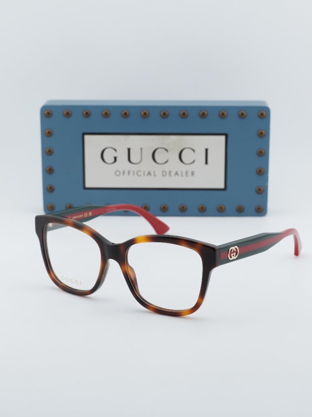Gucci GG0038ONN 002 Square Eyeglasses - Havana 54mm - Picture 1 of 11